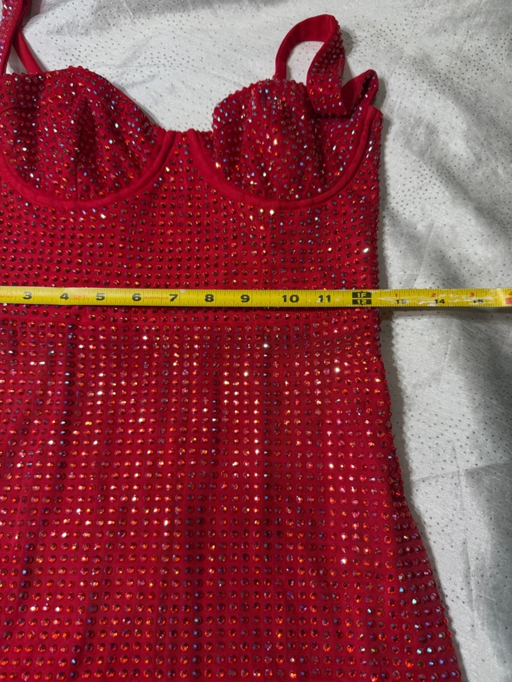 Oh Polly Red Sequin Bodycon Mini Dress for women. Size 4 - Picture 10 of 13